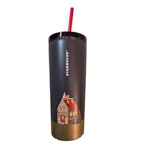New 16 oz Starbucks Stainless Steel Gingerbread House Tumbler Christmas 2025